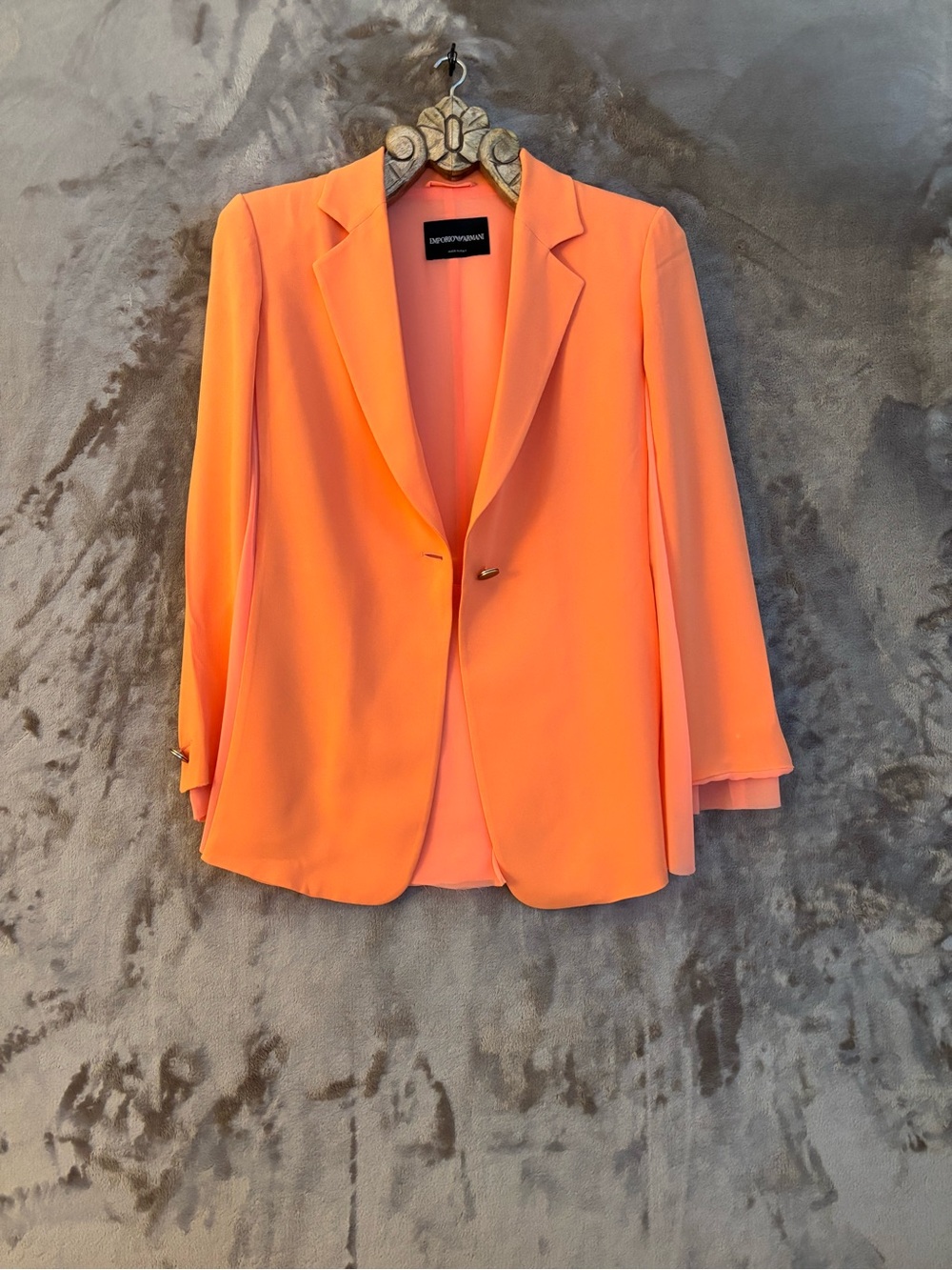 Emporio Armani Coral-Orange Single-Button Blazer Women’s Size S/M